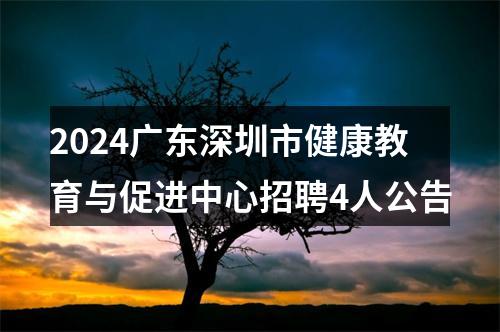 2024广东深圳市健康教育与促进中心招聘4人公告 图片