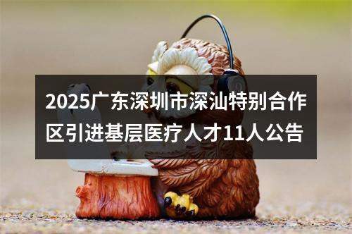 2025广东深圳市深汕特别合作区引进基层医疗人才11人公告 图片
