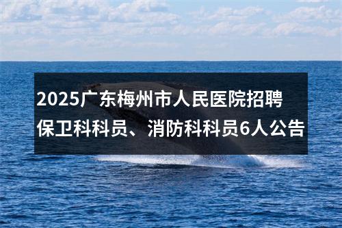 2025广东梅州市人民医院招聘保卫科科员、消防科科员6人公告 图片