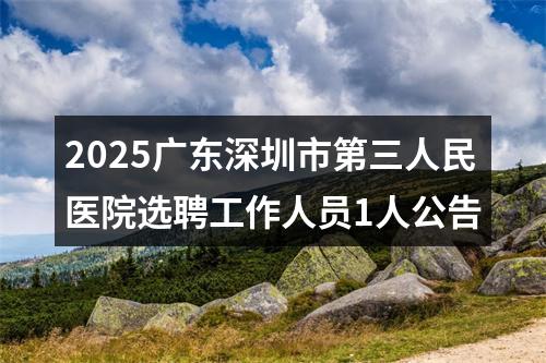 2025广东深圳市第三人民医院选聘工作人员1人公告 图片