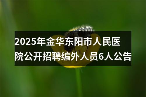 2025年金华东阳市人民医院公开招聘编外人员6人公告 图片