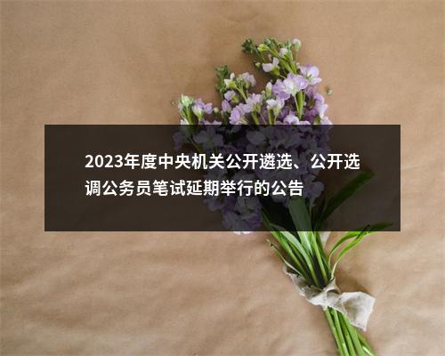 2023年度中央机关公开遴选、公开选调公务员笔试延期举行的公告 图片