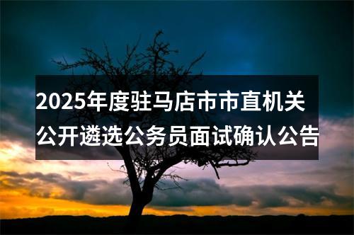 2025年度驻马店市市直机关公开遴选公务员面试确认公告 图片