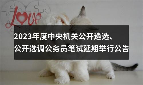 2023年度中央机关公开遴选、公开选调公务员笔试延期举行公告 图片