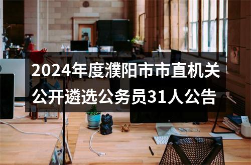 2024年度濮阳市市直机关公开遴选公务员31人公告 图片