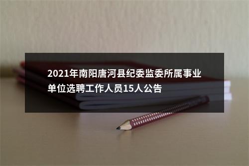 2021年南阳唐河县纪委监委所属事业单位选聘工作人员15人公告 图片