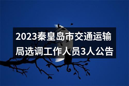 2023秦皇岛市交通运输局选调工作人员3人公告 图片