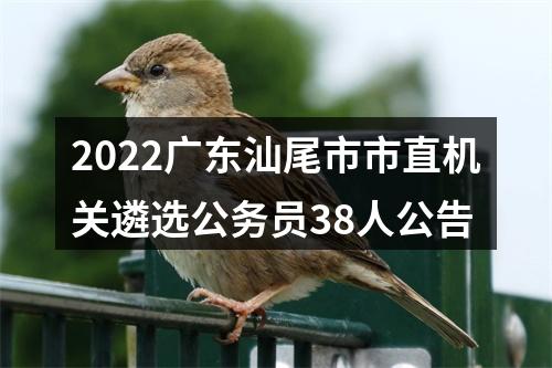 2022广东汕尾市市直机关遴选公务员38人公告 图片