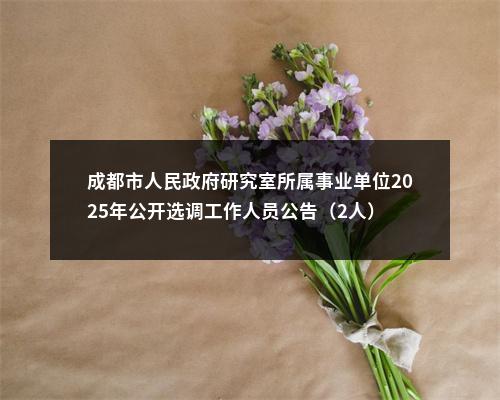 成都市人民政府研究室所属事业单位2025年公开选调工作人员公告（2人） 图片