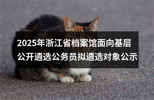 2025年浙江省档案馆面向基层公开遴选公务员拟遴选对象公示 图片