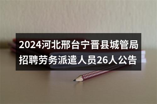 2024河北邢台宁晋县城管局招聘劳务派遣人员26人公告 图片