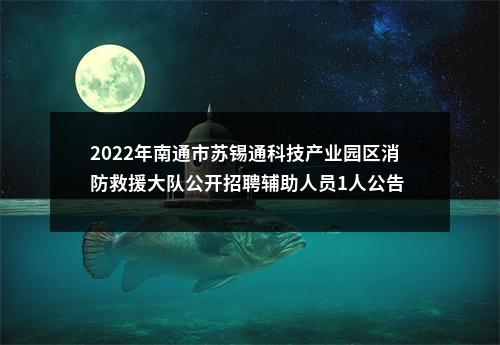 2022年南通市苏锡通科技产业园区消防救援大队公开招聘辅助人员1人公告                进入阅读模式 图片
