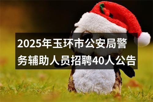 2025年玉环市公安局警务辅助人员招聘40人公告 图片