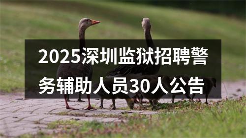 2025深圳监狱招聘警务辅助人员30人公告 图片