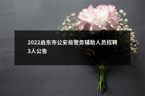 2022启东市公安局警务辅助人员招聘3人公告                进入阅读模式 图片