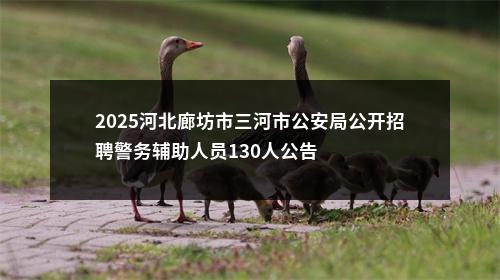 2025河北廊坊市三河市公安局公开招聘警务辅助人员130人公告 图片