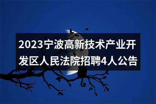 2023宁波高新技术产业开发区人民法院招聘4人公告 图片