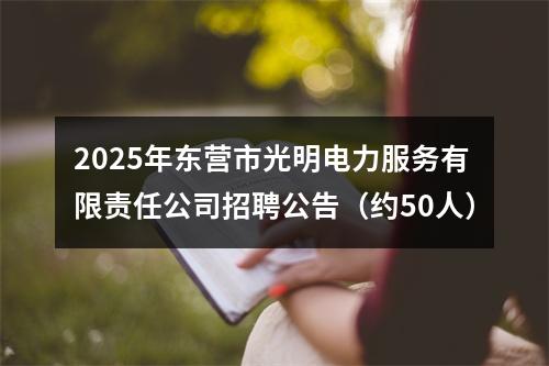 2025年东营市光明电力服务有限责任公司招聘公告（约50人） 图片