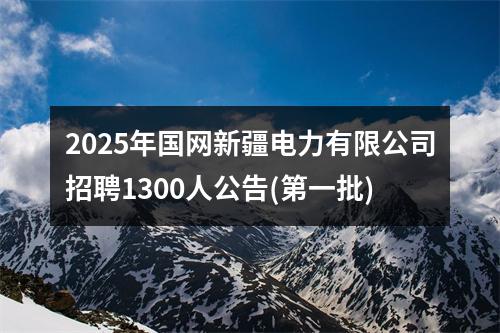 2025年国网新疆电力有限公司招聘1300人公告(第一批) 图片