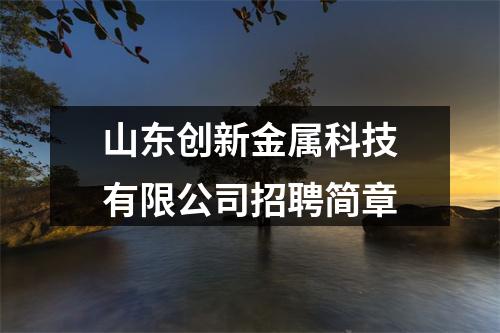 山东创新金属科技有限公司招聘简章 图片