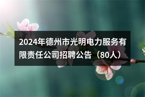 2024年德州市光明电力服务有限责任公司招聘公告（80人） 图片