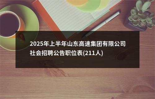 2025年上半年山东高速集团有限公司社会招聘公告职位表(211人) 图片
