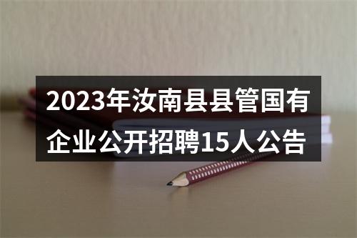 2023年汝南县县管国有企业公开招聘15人公告 图片