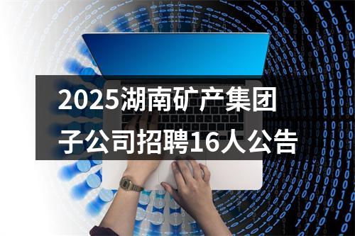 2025湖南矿产集团子公司招聘16人公告 图片