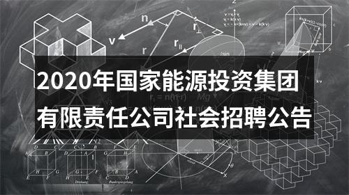 2020年国家能源投资集团有限责任公司社会招聘公告 图片