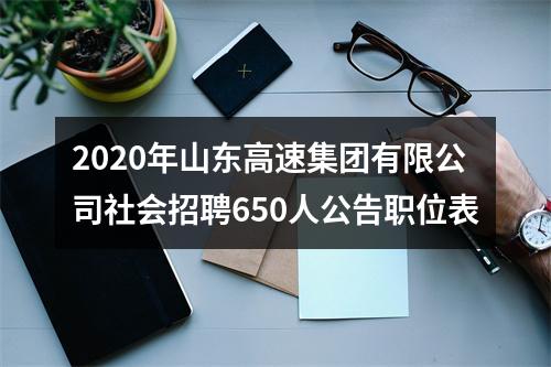 2020年山东高速集团有限公司社会招聘650人公告职位表 图片