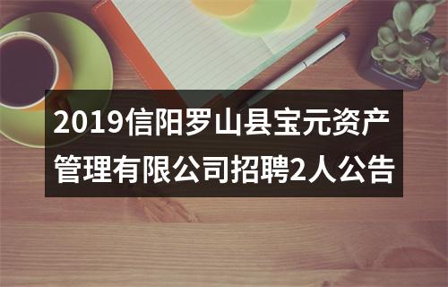 2019信阳罗山县宝元资产管理有限公司招聘2人公告 图片