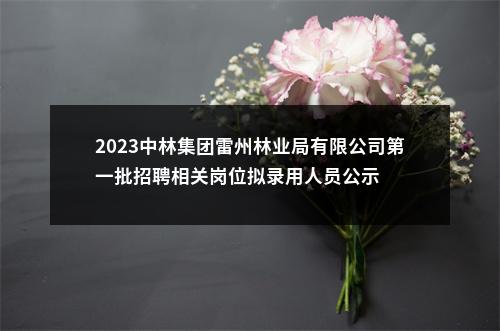 2023中林集团雷州林业局有限公司第一批招聘相关岗位拟录用人员公示 图片