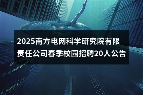 2025南方电网科学研究院有限责任公司春季校园招聘20人公告 图片