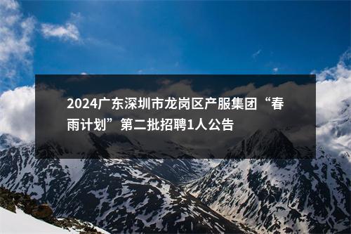 2024广东深圳市龙岗区产服集团“春雨计划”第二批招聘1人公告 图片