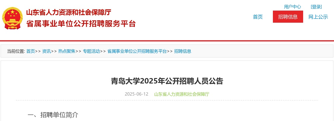 2025年青岛大学公开招聘人员公告（10人） 图片