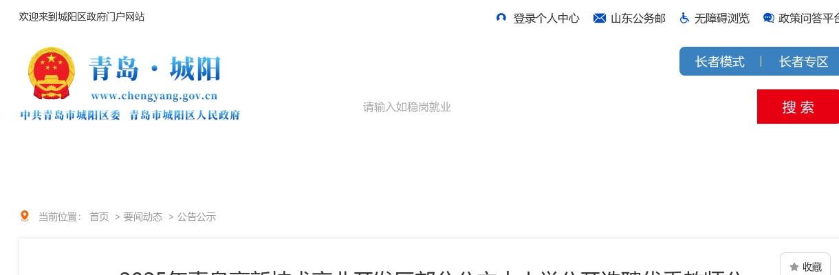 2025年青岛高新技术产业开发区部分公立中小学公开选聘优秀教师公告（8名） 图片
