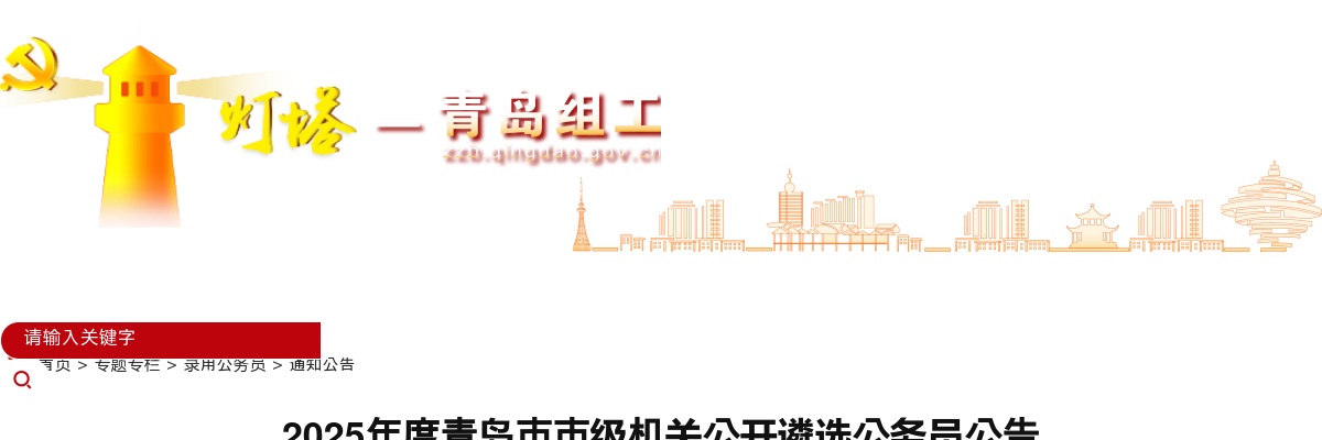2025年度青岛市市级机关公开遴选公务员公告（66人） 图片