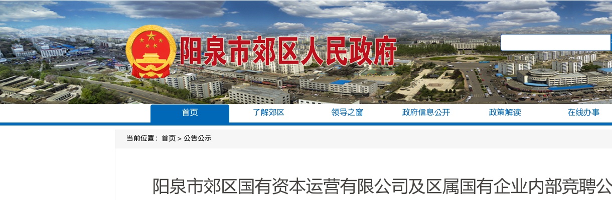 2023阳泉市郊区国有资本运营有限公司及区属国有企业内部竞聘公告 图片