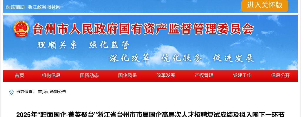 2025年浙江省台州市市属国企高层次人才招聘复试成绩及拟入围下一环节人员名单公告 图片
