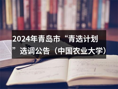 2024年青岛市“青选计划”选调公告（中国农业大学） 图片