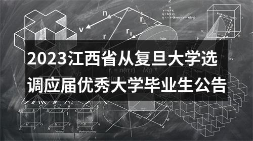 2023江西省从复旦大学选调应届优秀大学毕业生公告 图片