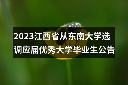 2023江西省从东南大学选调应届优秀大学毕业生公告 图片