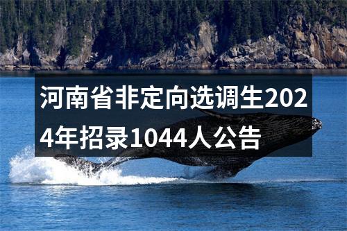 河南省非定向选调生2024年招录1044人公告 图片