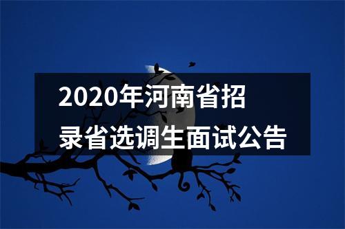 2020年河南省招录省选调生面试公告 图片