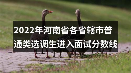2022年河南省各省辖市普通类选调生进入面试分数线 图片