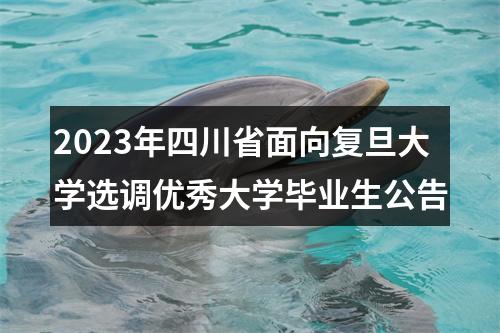2023年四川省面向复旦大学选调优秀大学毕业生公告 图片
