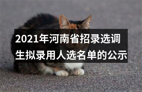 2021年河南省招录选调生拟录用人选名单的公示 图片