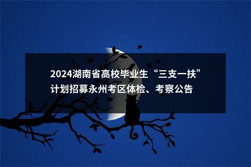 2024湖南省高校毕业生“三支一扶”计划招募永州考区体检、考察公告 图片