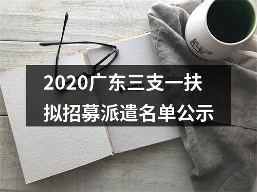 2020广东三支一扶拟招募派遣名单公示 图片