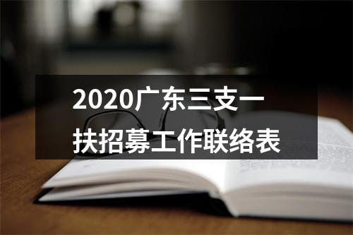 2020广东三支一扶招募工作联络表 图片